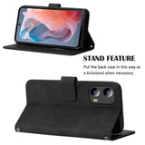 EIDERWOOD Motorola Moto G Play 5G (2024) Blødt Læder Flip Cover m. Pung - Geometri Mønster - Sort