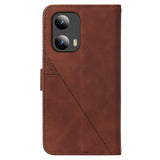 EIDERWOOD Motorola Moto G Play 5G (2024) Blødt Læder Flip Cover m. Pung - Geometri Mønster - Brun