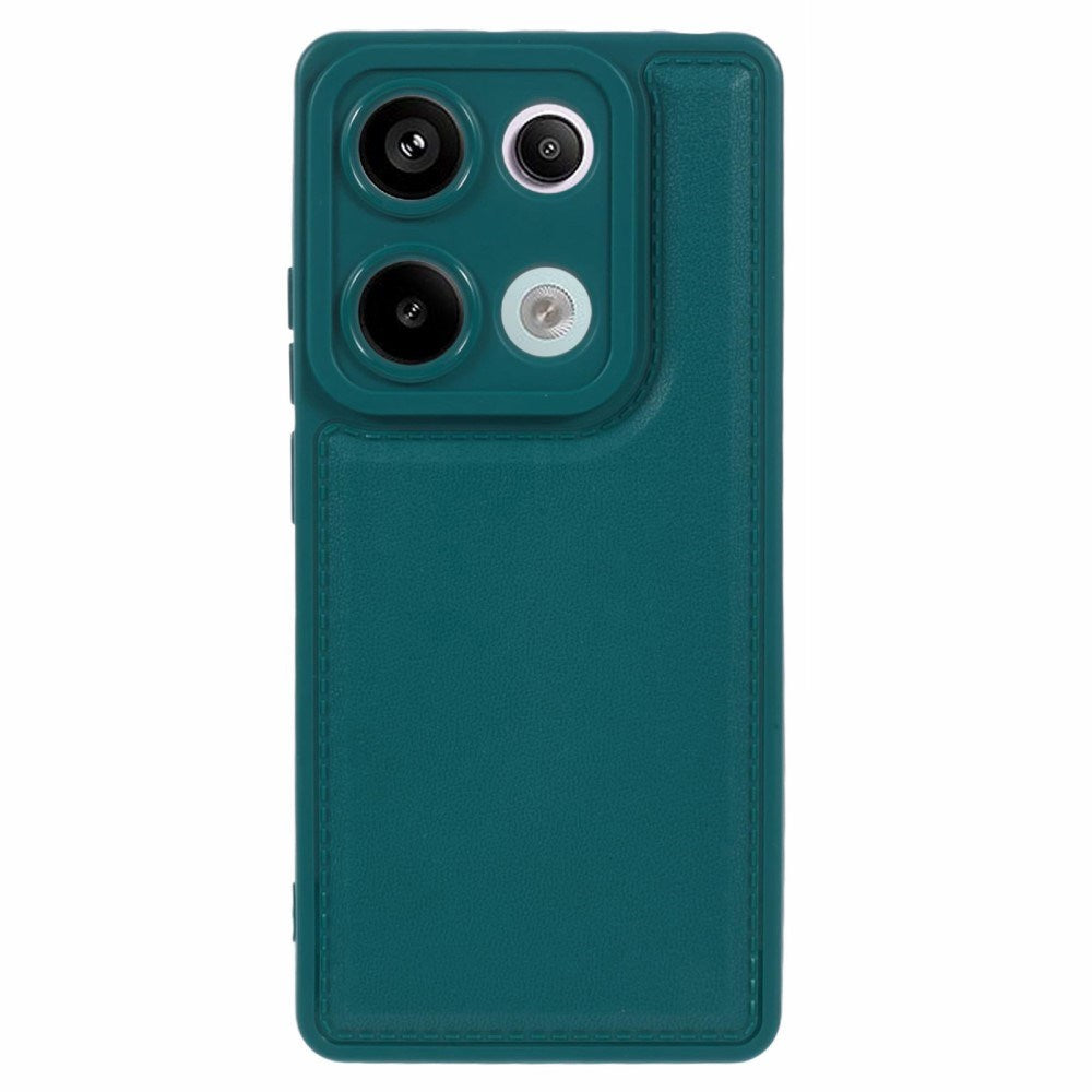 EIDERWOOD Xiaomi Redmi Note 13 Pro (4G) / Poco M6 Pro Fleksibelt Plastik Bagside Cover m. Læderbetrukket Pude - Grøn