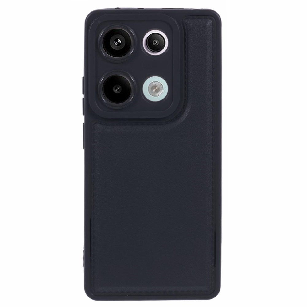 EIDERWOOD Xiaomi Redmi Note 13 Pro (4G) / Poco M6 Pro Fleksibelt Plastik Bagside Cover m. Læderbetrukket Pude - Sort