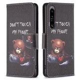 EIDERWOOD Sony Xperia 1 VI Læder Flip Cover m. Pung & Ståfunktion - "Don't Touch My Phone" - Bjørn