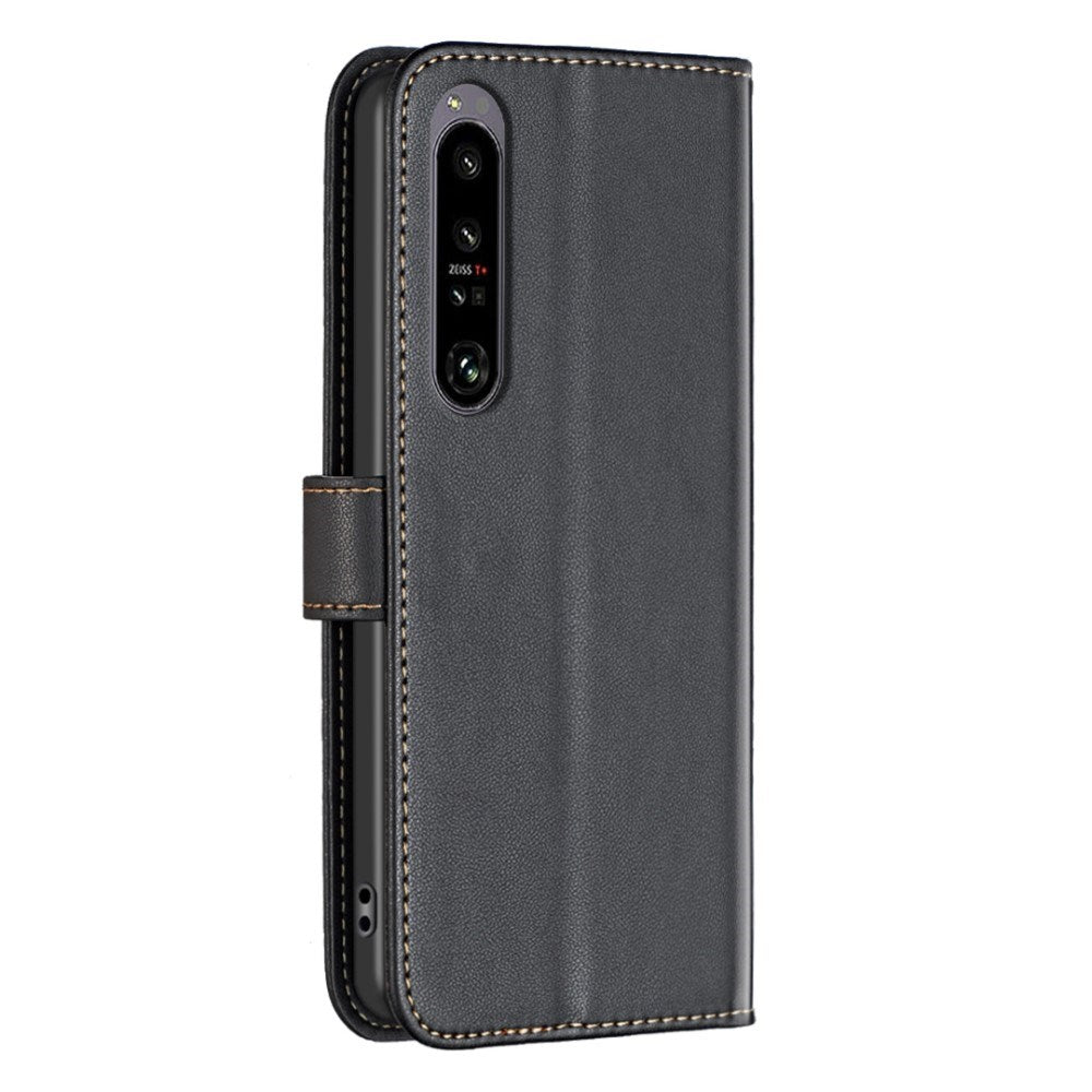 EIDERWOOD Sony Xperia 1 VI Kunst Læder Flip Cover m. Ståfunktion & Kortholder - Sort