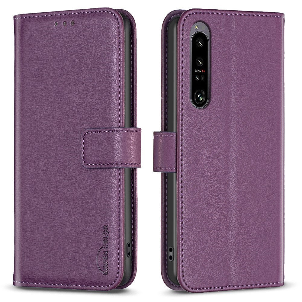 EIDERWOOD Sony Xperia 1 VI Kunst Læder Flip Cover m. Ståfunktion & Kortholder - Mørk Lilla