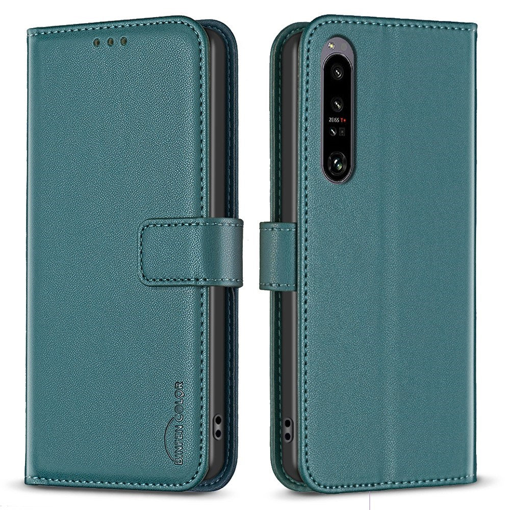 EIDERWOOD Sony Xperia 1 VI Kunst Læder Flip Cover m. Ståfunktion & Kortholder - Grøn