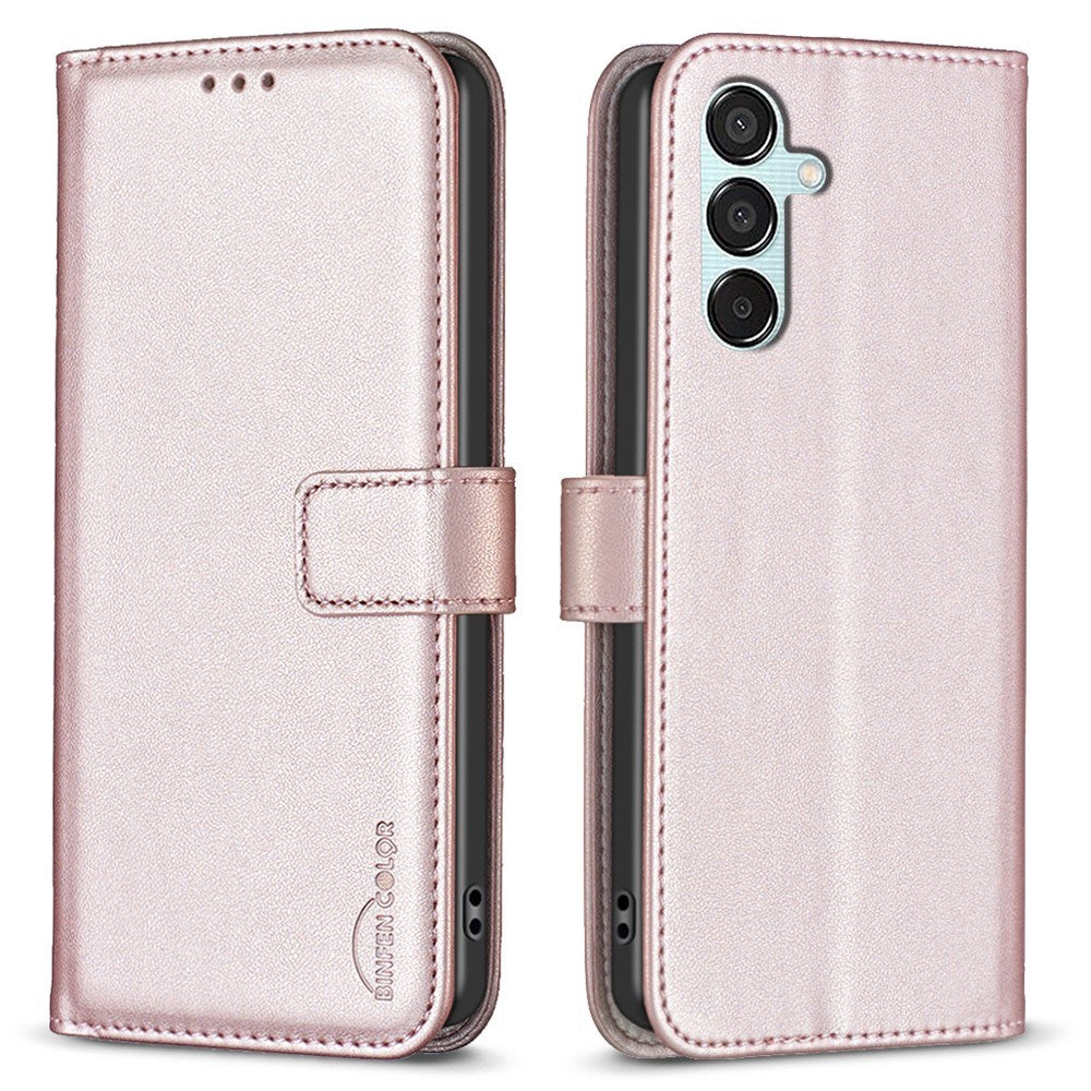 EIDERWOOD Samsung Galaxy M15 (5G) Kunst Læder Flip Cover m. Ståfunktion & Kortholder - Rose Gold