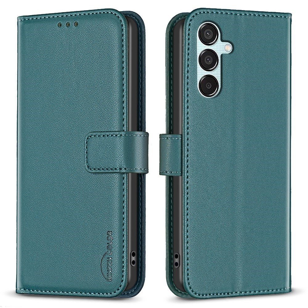 EIDERWOOD Samsung Galaxy M15 (5G) Kunst Læder Flip Cover m. Ståfunktion & Kortholder - Grøn