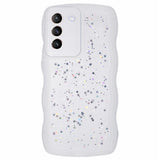 Samsung Galaxy S22+ (Plus) - EIDERWOOD Fleksibelt Plastik Wavy Bagside Cover m. Glimmer - Gennemsigtig / Hvid
