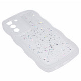 Samsung Galaxy S22+ (Plus) - EIDERWOOD Fleksibelt Plastik Wavy Bagside Cover m. Glimmer - Gennemsigtig / Hvid