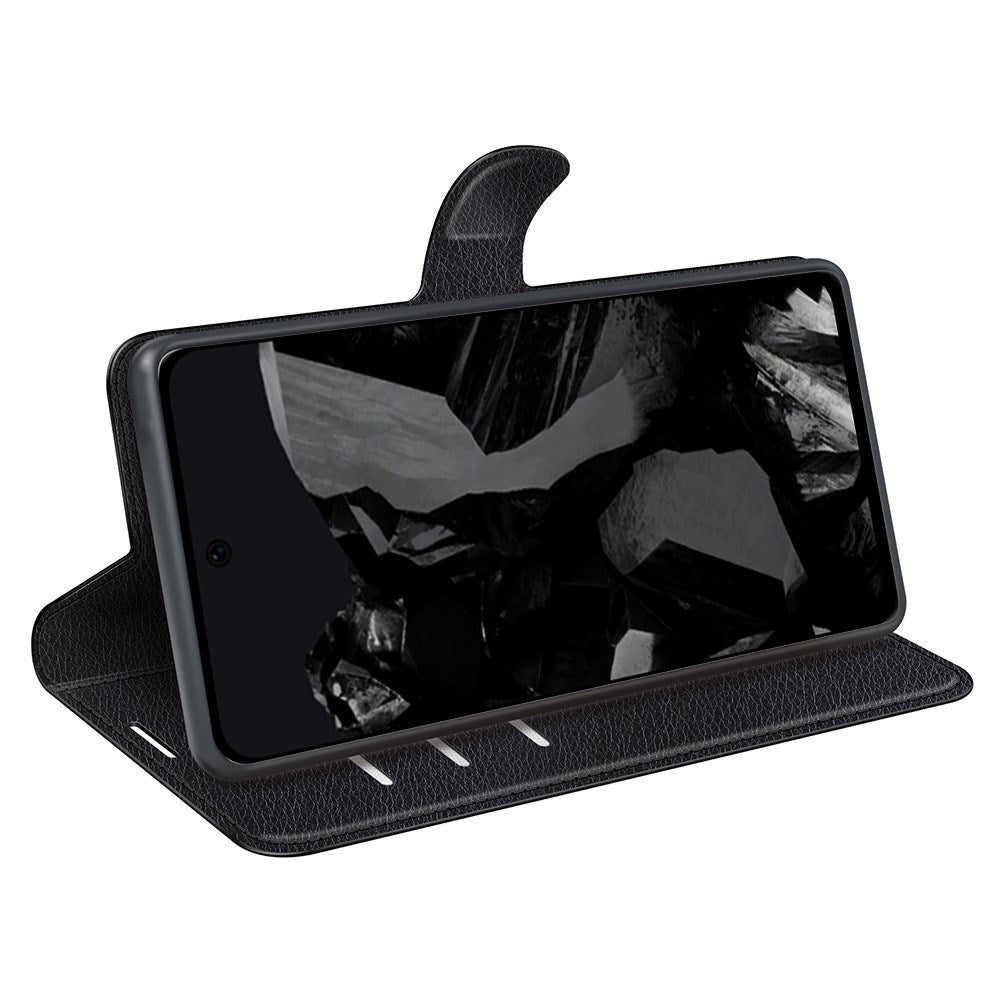 EIDERWOOD Google Pixel 9 Pro XL Litchi Læder Flip Cover m. Pung - Sort