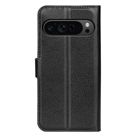 EIDERWOOD Google Pixel 9 Pro XL Litchi Læder Flip Cover m. Pung - Sort