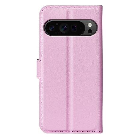 EIDERWOOD Google Pixel 9 Pro XL Litchi Læder Flip Cover m. Pung - Lyserød