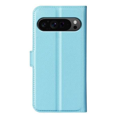 EIDERWOOD Google Pixel 9 Pro XL Litchi Læder Flip Cover m. Pung - Blå