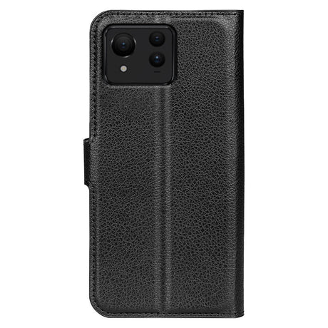 EIDERWOOD Asus Zenfone 11 Ultra Kunst Litchi Læder Flip Cover m. Pung & Ståfunktion - Sort