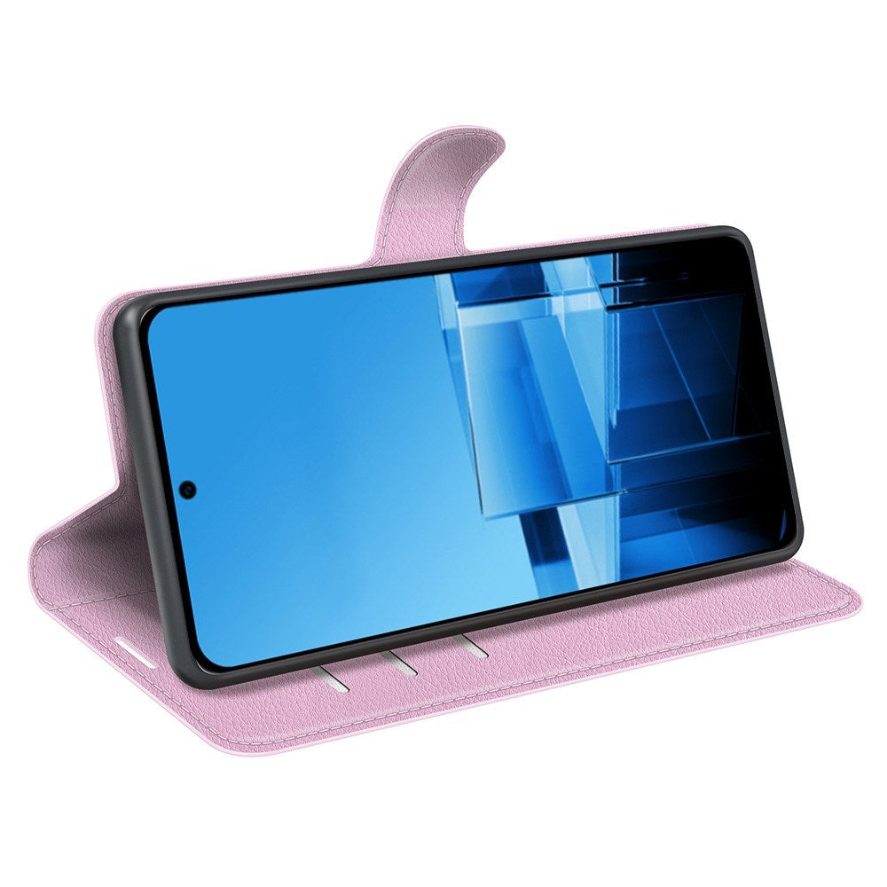EIDERWOOD Asus Zenfone 11 Ultra Kunst Litchi Læder Flip Cover m. Pung & Ståfunktion - Pink