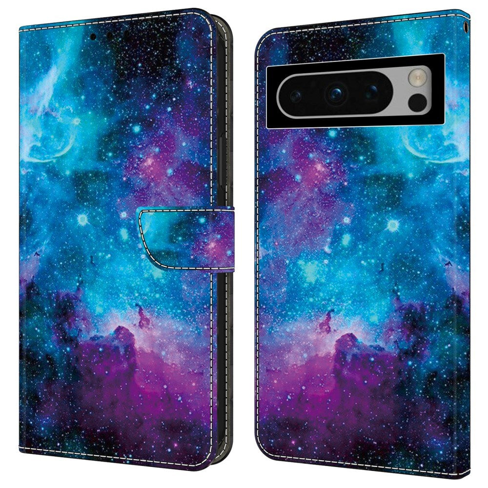 EIDERWOOD Google Pixel 9 Pro XL Læder Flip Cover m. Pung & Ståfunktion - Stjernehimmel