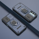 EIDERWOOD Samsung Galaxy M15 (5G) Håndværker Bagside Cover m. Magnetisk Kickstand & Cam Slider - Blå