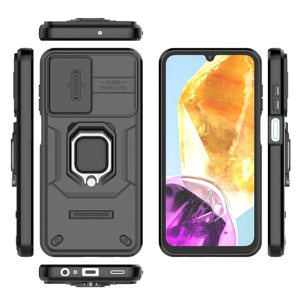 EIDERWOOD Samsung Galaxy M15 (5G) Håndværker Bagside Cover m. Magnetisk Kickstand & Cam Slider - Sort