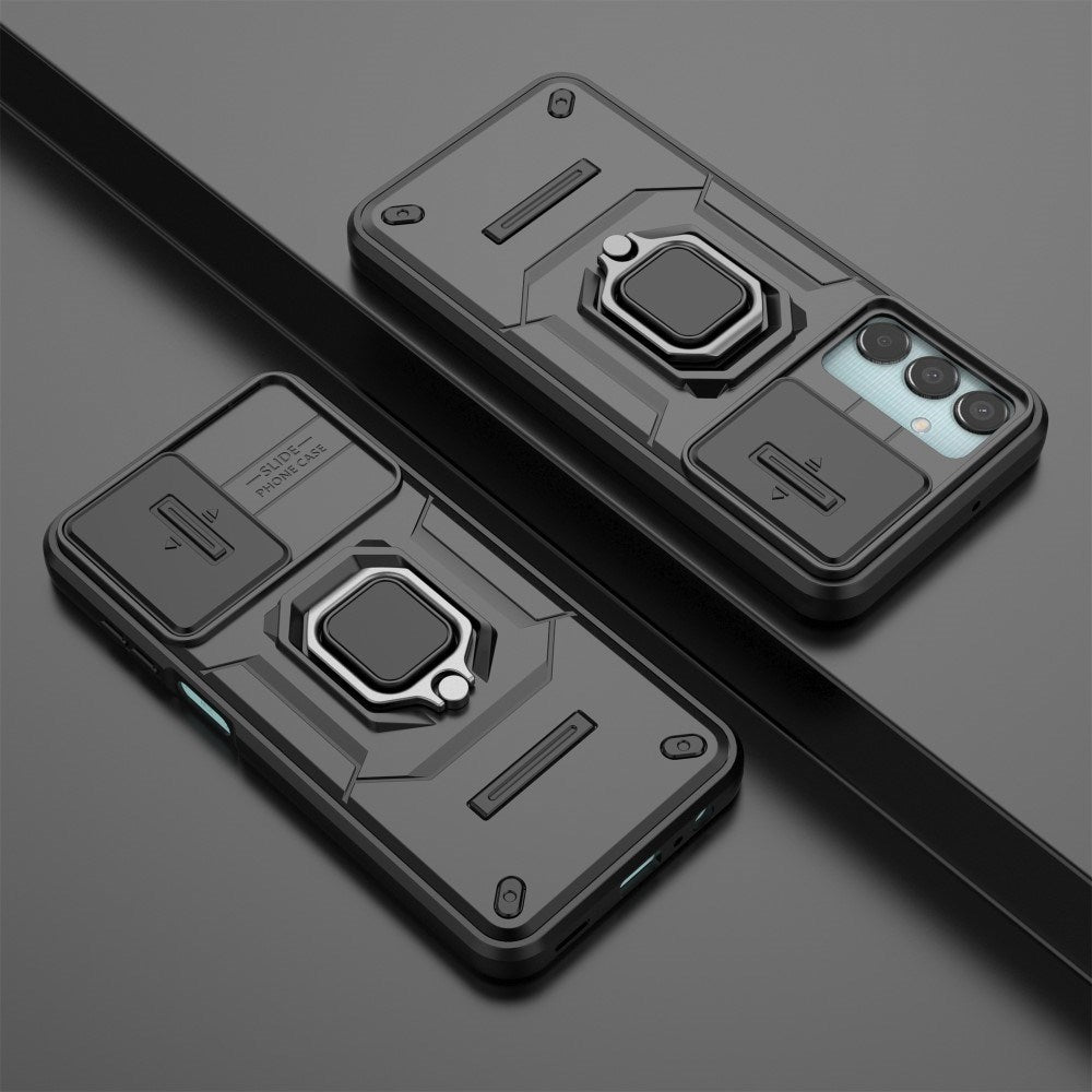 EIDERWOOD Samsung Galaxy M15 (5G) Håndværker Bagside Cover m. Magnetisk Kickstand & Cam Slider - Sort