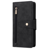 EIDERWOOD iPhone 12 Pro Max Flip Case med Kortholder & Lynlåslomme - Sort