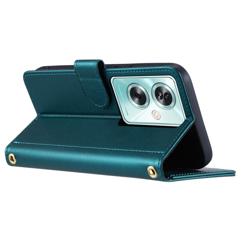 EIDERWOOD OnePlus Nord N30 SE (5G) / Oppo A79 (5G) / A2 (5G) Læder Cover m. Strop & Crossbody Taske Funktion - Grøn