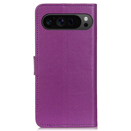 EIDERWOOD Google Pixel 10 / 10 Pro / 9 / 9 Pro Litchi Kunstlæder Cover m. Pung - Lilla