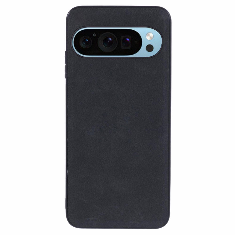 EIDERWOOD Google Pixel 9 Pro XL Læderbelagt Plastik Bagside Cover - Sort