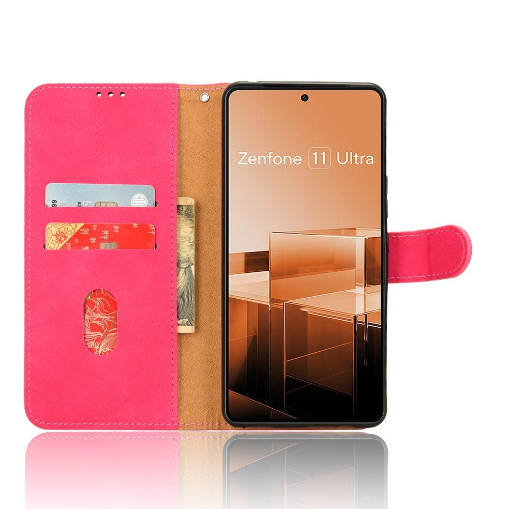 EIDERWOOD Asus Zenfone 11 Ultra Læder Flip Cover m. Pung & Ståfunktion - Pink