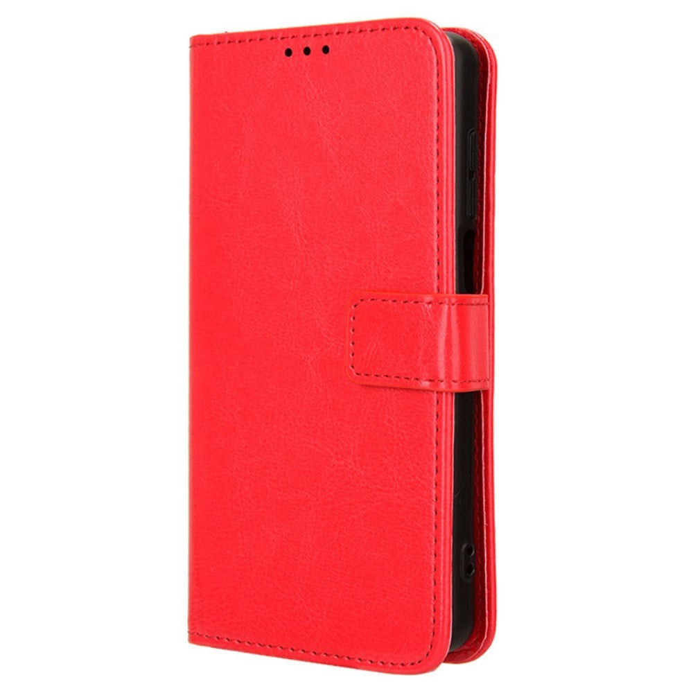 EIDERWOOD TCL 501 Blankt Kunstlæder Flip Cover m. Pung & Strop - Rød