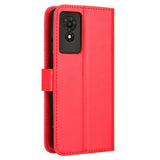 EIDERWOOD TCL 501 Blankt Kunstlæder Flip Cover m. Pung & Strop - Rød