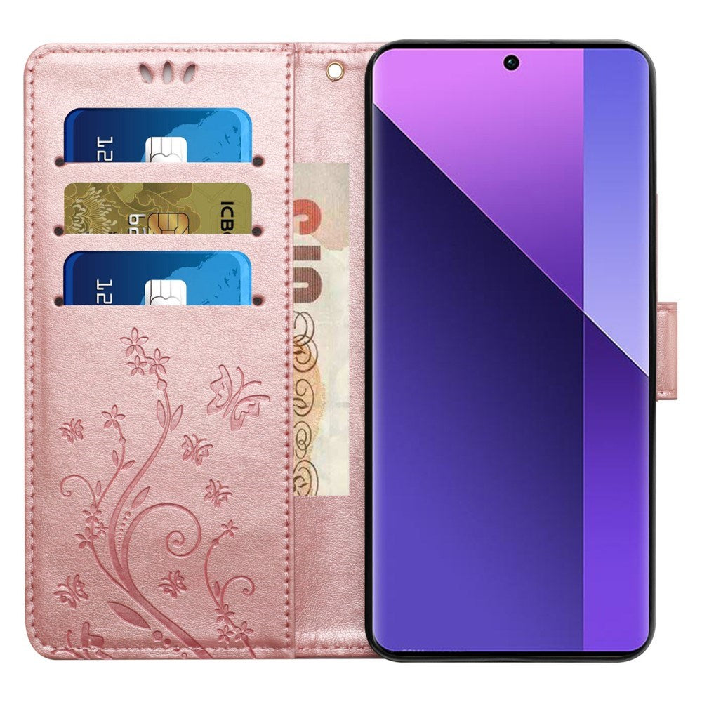 EIDERWOOD Google Pixel 9 / 9 Pro Sommerfugle Læder Flip Cover m. Pung - Rose Gold