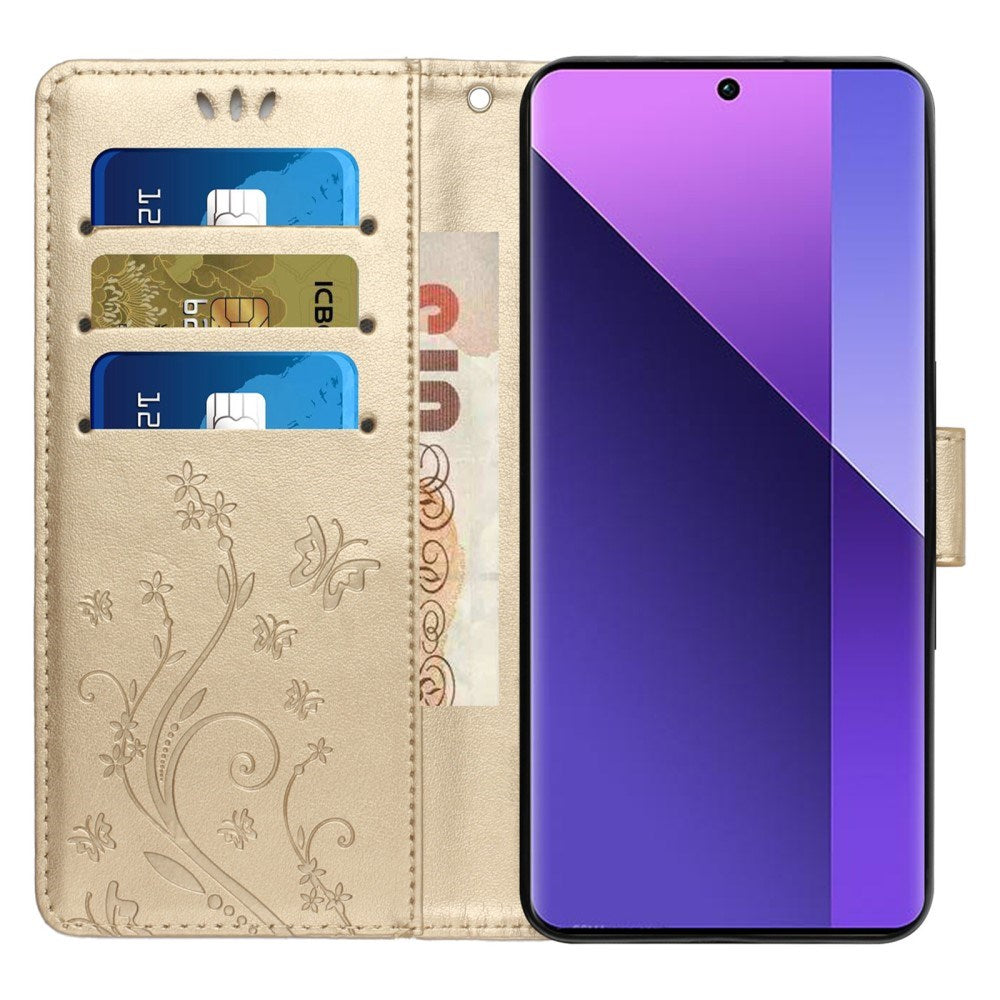 EIDERWOOD Google Pixel 9 / 9 Pro Sommerfugle Læder Flip Cover m. Pung - Guld