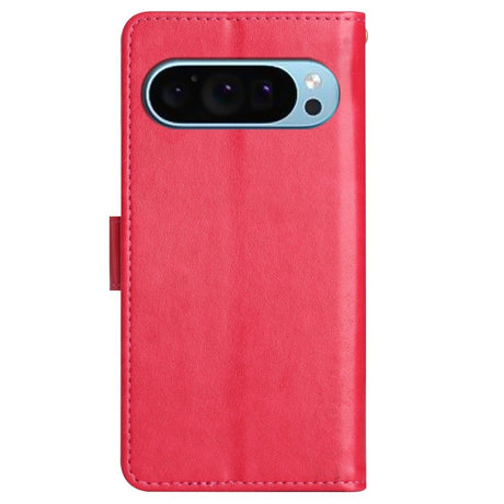 EIDERWOOD Google Pixel 9 / 9 Pro Sommerfugle Læder Flip Cover m. Pung - Rød