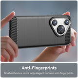 EIDERWOOD Huawei Pura 70 Pro / 70 Pro+ (Plus) Brushed Carbon Bagside Cover - Sort