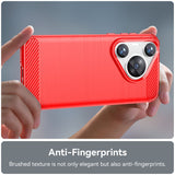 EIDERWOOD Huawei Pura 70 Pro / 70 Pro+ (Plus) Brushed Carbon Bagside Cover - Rød