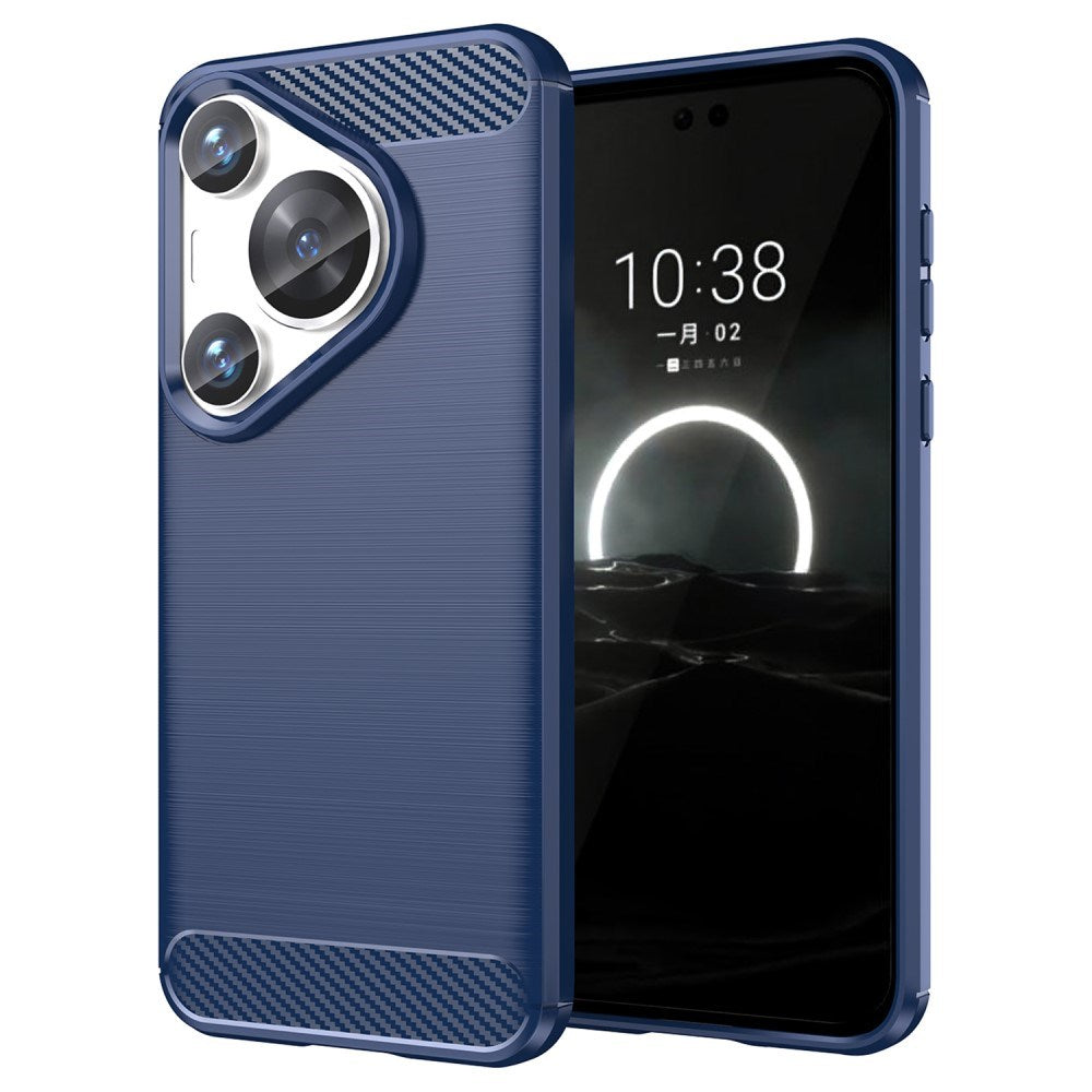 EIDERWOOD Huawei Pura 70 Pro / 70 Pro+ (Plus) Brushed Carbon Bagside Cover - Blå