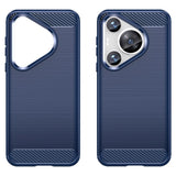 EIDERWOOD Huawei Pura 70 Pro / 70 Pro+ (Plus) Brushed Carbon Bagside Cover - Blå