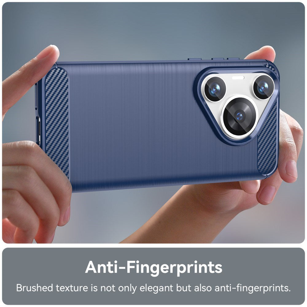 EIDERWOOD Huawei Pura 70 Pro / 70 Pro+ (Plus) Brushed Carbon Bagside Cover - Blå