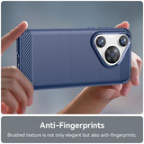 EIDERWOOD Huawei Pura 70 Pro / 70 Pro+ (Plus) Brushed Carbon Bagside Cover - Blå