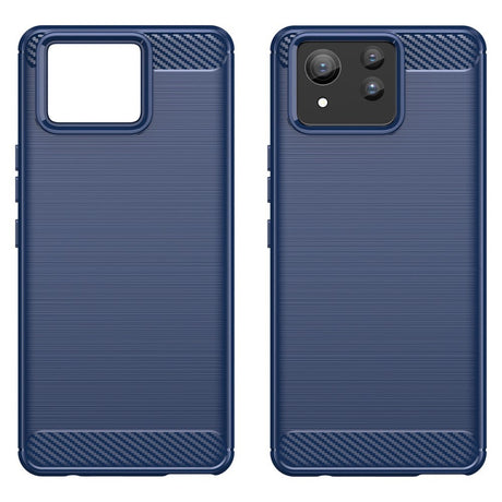 EIDERWOOD Asus Zenfone 11 Ultra Brushed Carbon Fiber Fleksibelt Plastik Bagside Cover - Blå