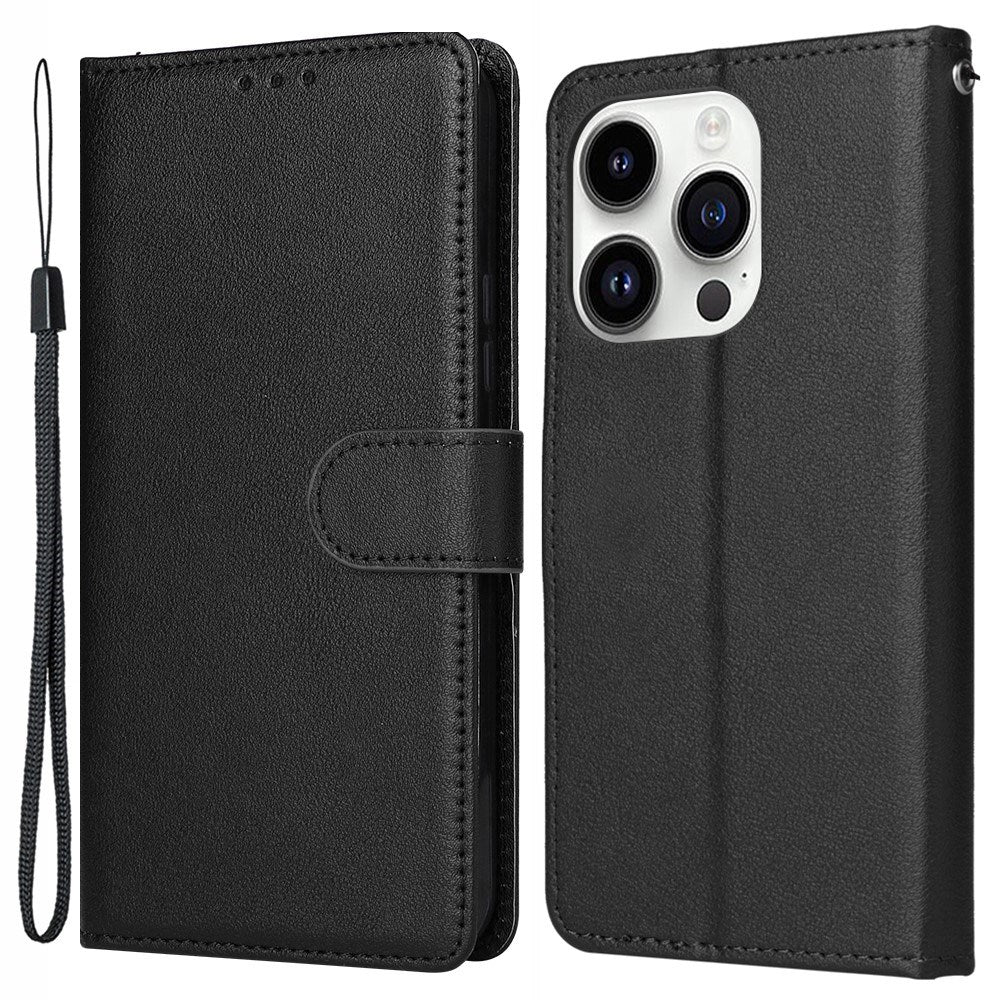 iPhone 14 Pro Max - EIDERWOOD Kunstlæder Flip Cover m. Strop - Sort