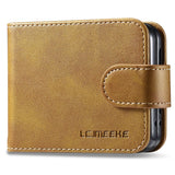 EIDERWOOD - Samsung Galaxy Z Flip7 FE / Flip6 Kunstlæder Flip Cover m. Kortholder & Ståfunktion - Lysebrun