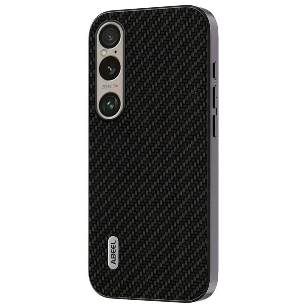 Sony Xperia 1 VI Carbon Fiber Læderbetrukket Bagside Cover - Sort