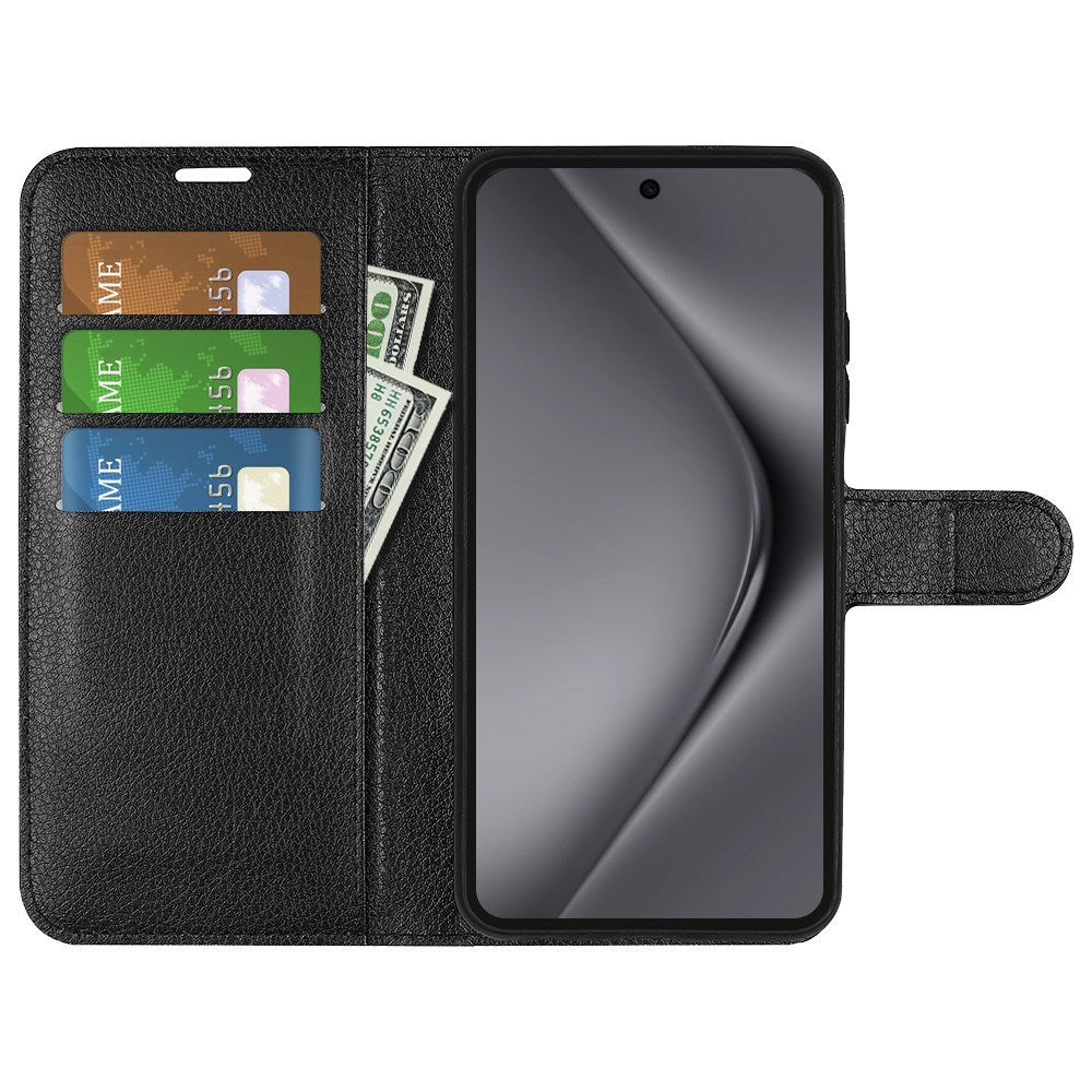 Huawei Pura 70 Pro / 70 Pro+ (Plus) - EIDERWOOD Kunstlæder Flip Cover m. Kortholder & Ståfunktion - Sort