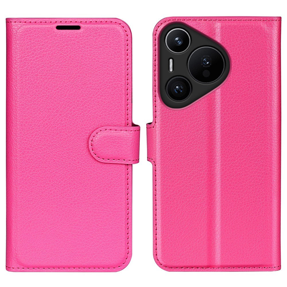 Huawei Pura 70 Pro / 70 Pro+ (Plus) - EIDERWOOD Kunstlæder Flip Cover m. Kortholder & Ståfunktion - Pink