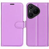 Huawei Pura 70 Pro / 70 Pro+ (Plus) - EIDERWOOD Kunstlæder Flip Cover m. Kortholder & Ståfunktion - Lilla