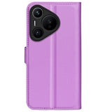 Huawei Pura 70 Pro / 70 Pro+ (Plus) - EIDERWOOD Kunstlæder Flip Cover m. Kortholder & Ståfunktion - Lilla