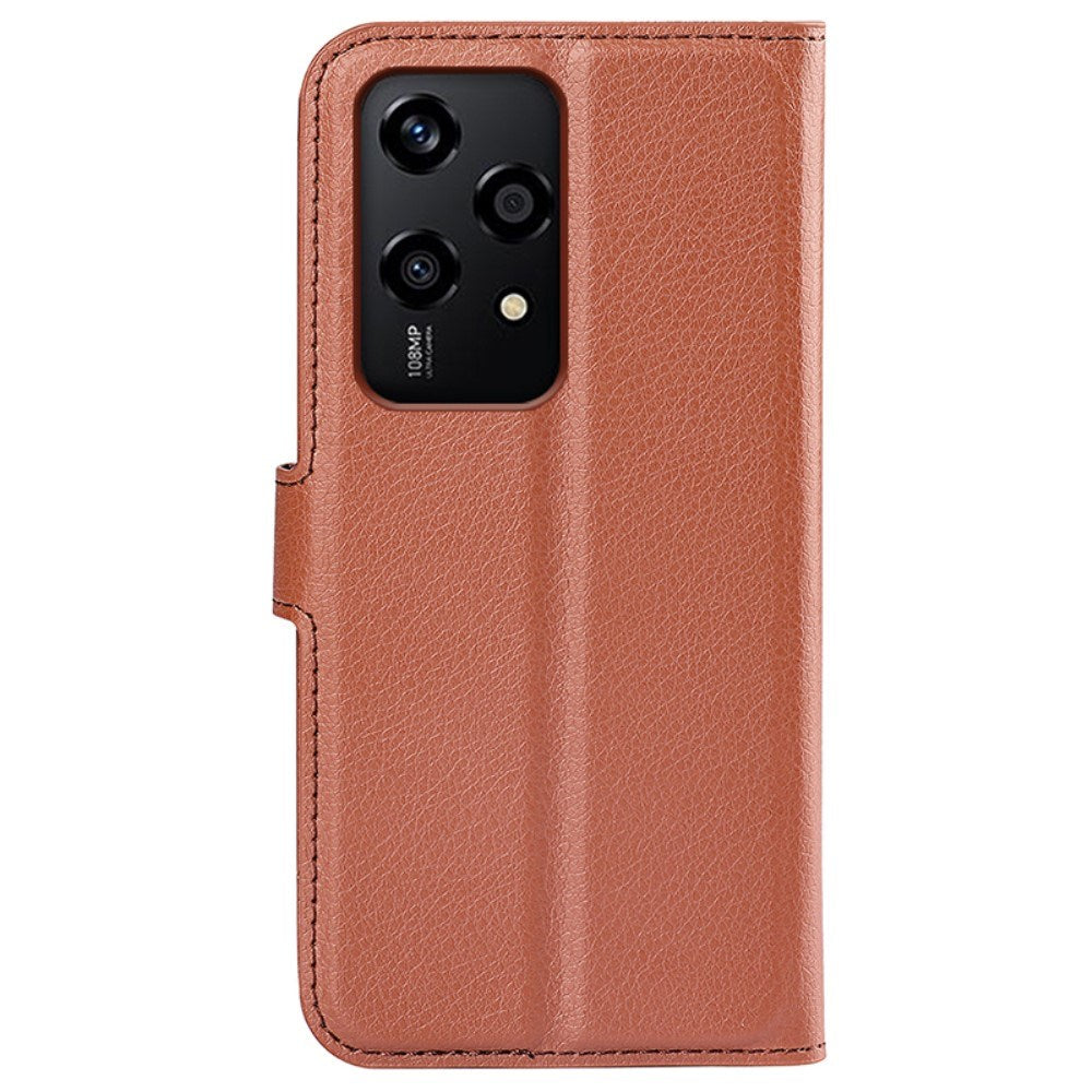 Honor 200 Lite - EIDERWOOD Kunstlæder Flip Cover m. Kortholder & Ståfunktion - Brun