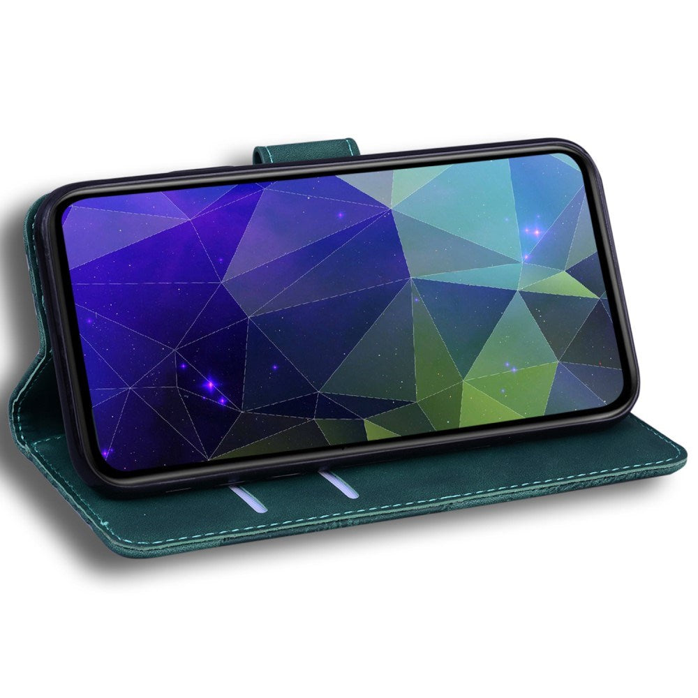 EIDERWOOD iPhone 16e Kunst Læder Flip Cover m. Pung & Ståfunktion - Mørkegrøn