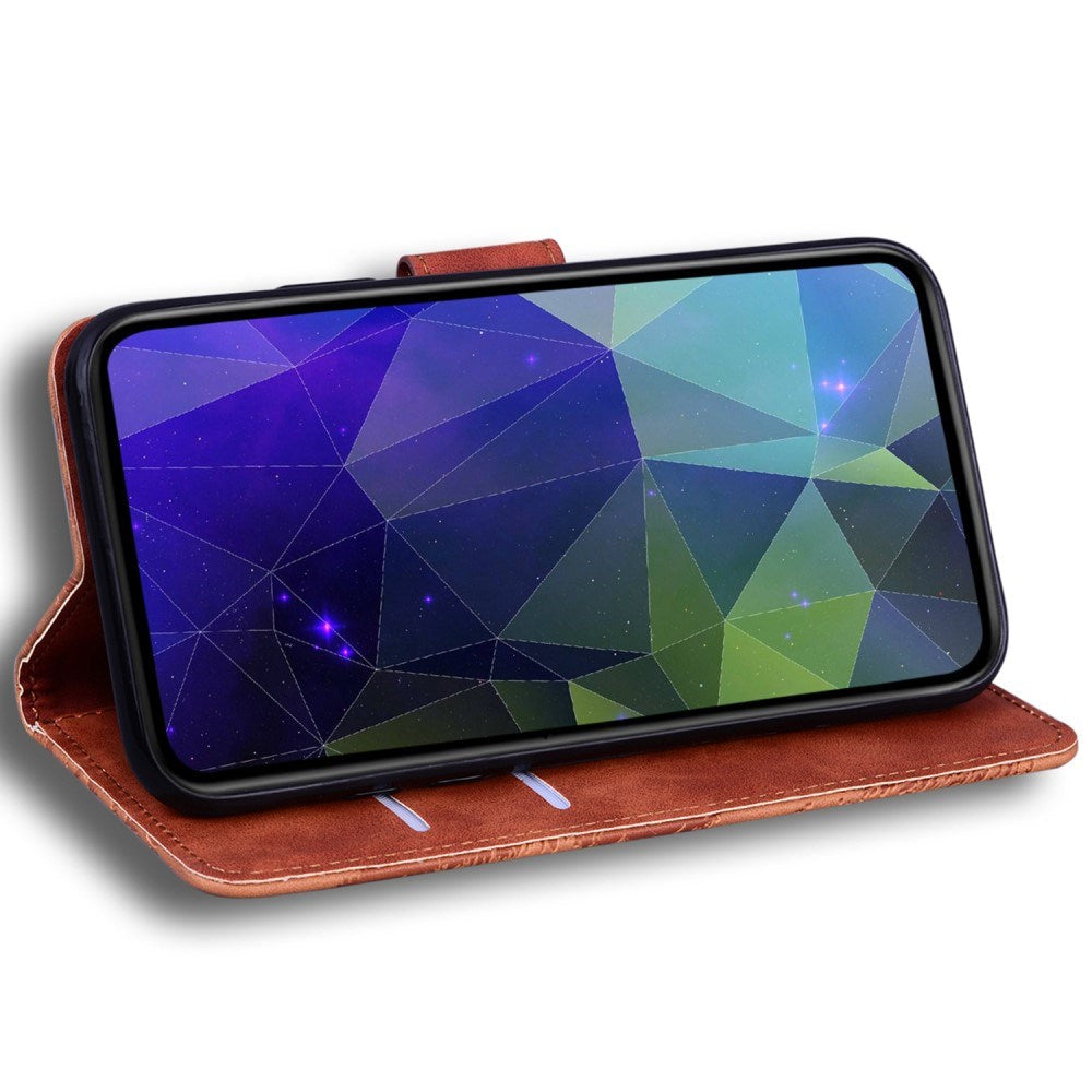 EIDERWOOD iPhone 16e Kunst Læder Flip Cover m. Pung & Ståfunktion - Brun