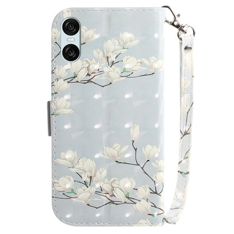 EIDERWOOD Sony Xperia 5 VI Læder Flip Cover m. Pung & Strop - Magnolia Blomster